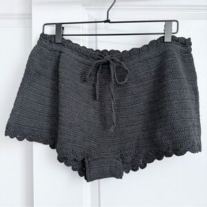 J. Crew Black Crochet mini short